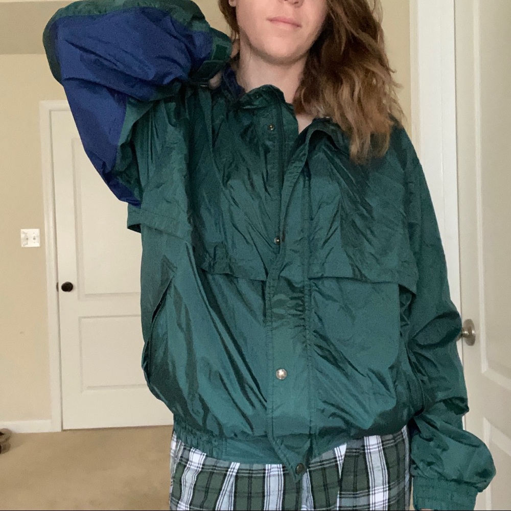 Vintage green windbreaker L elements jacket
